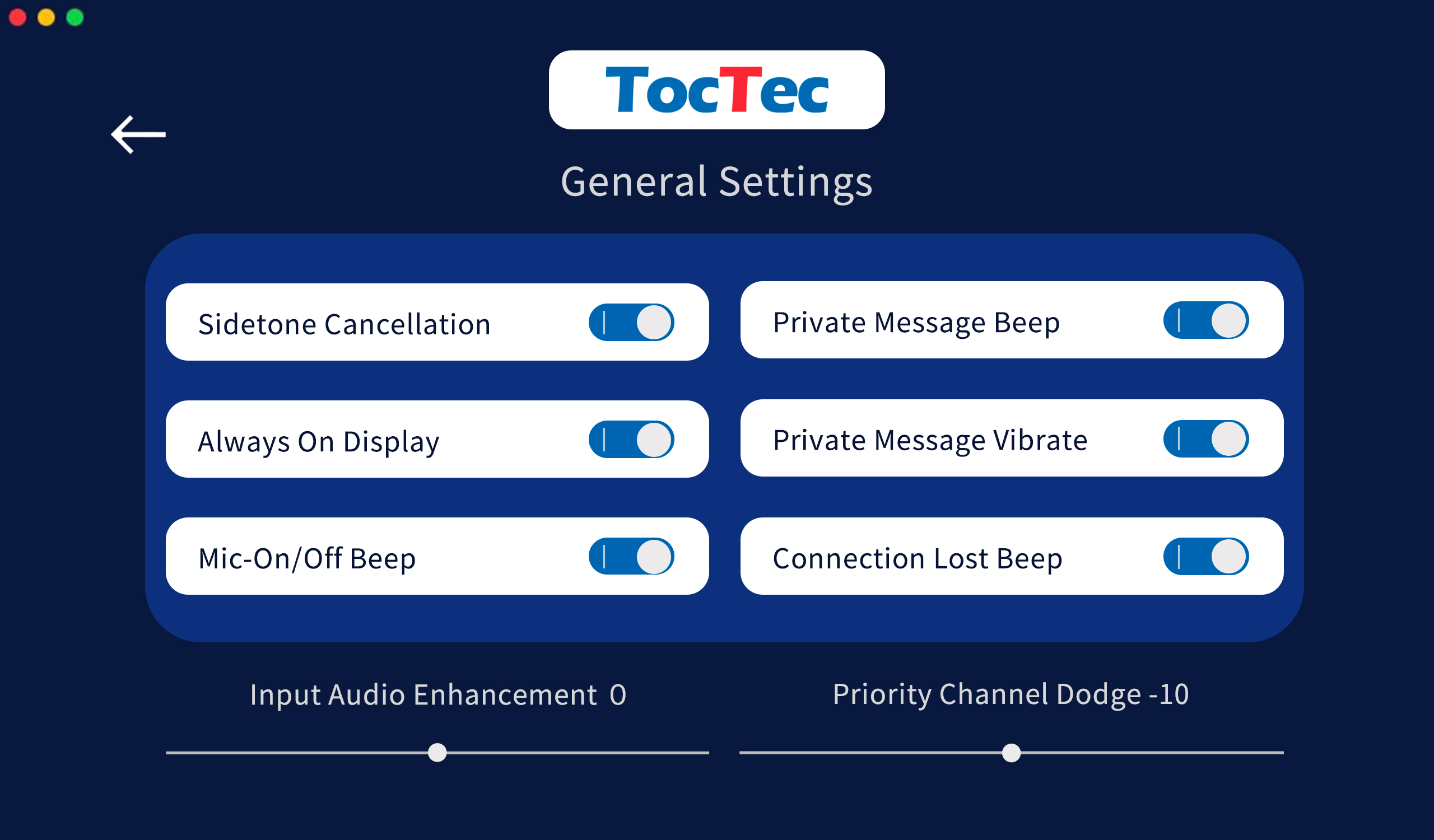 IToc-0 pc settings